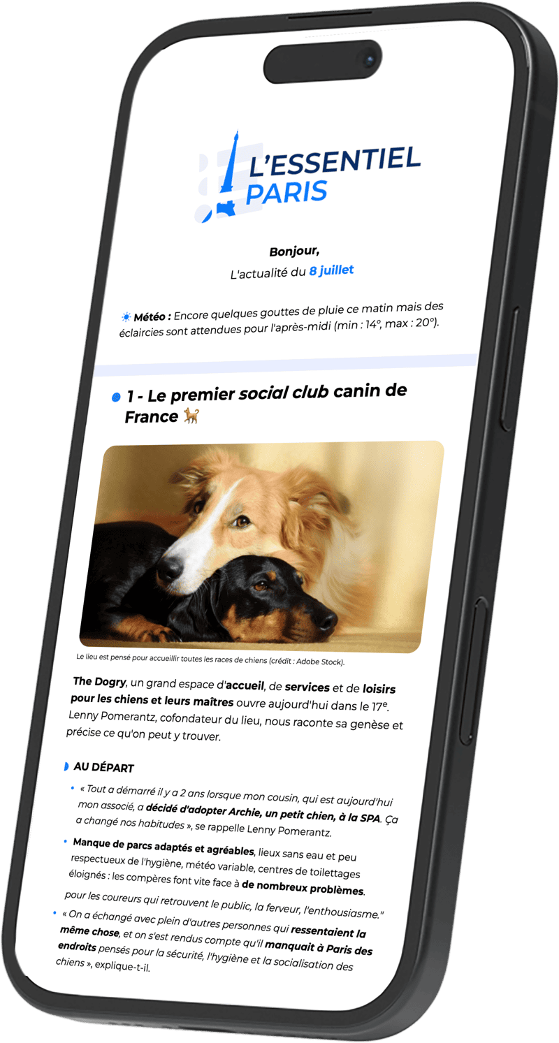 Newsletter l'Essentiel Paris en exemple