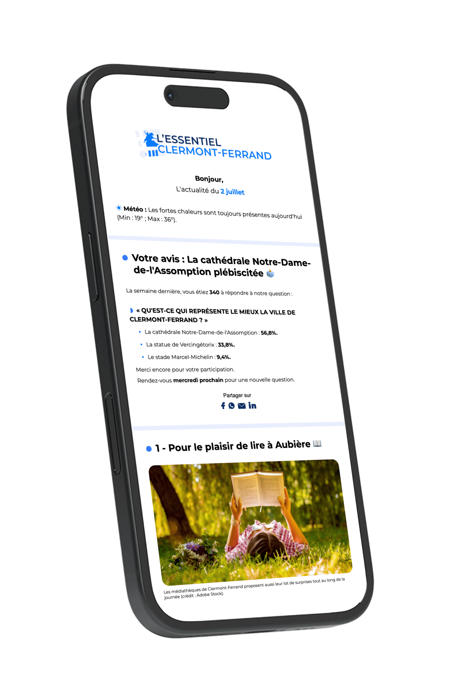 Newsletter l'Essentiel Clermont-Ferrand