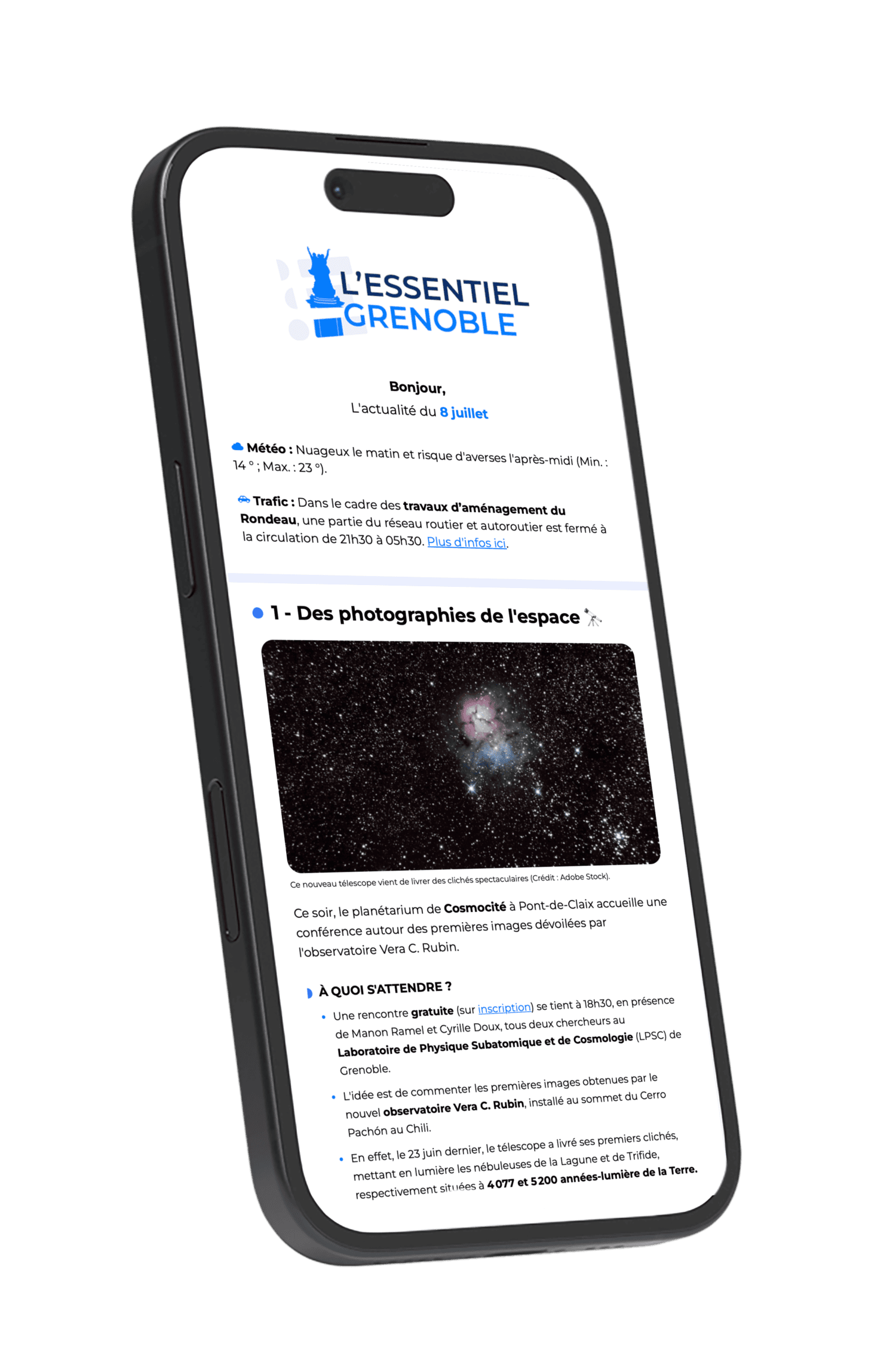 Newsletter l'Essentiel Grenoble