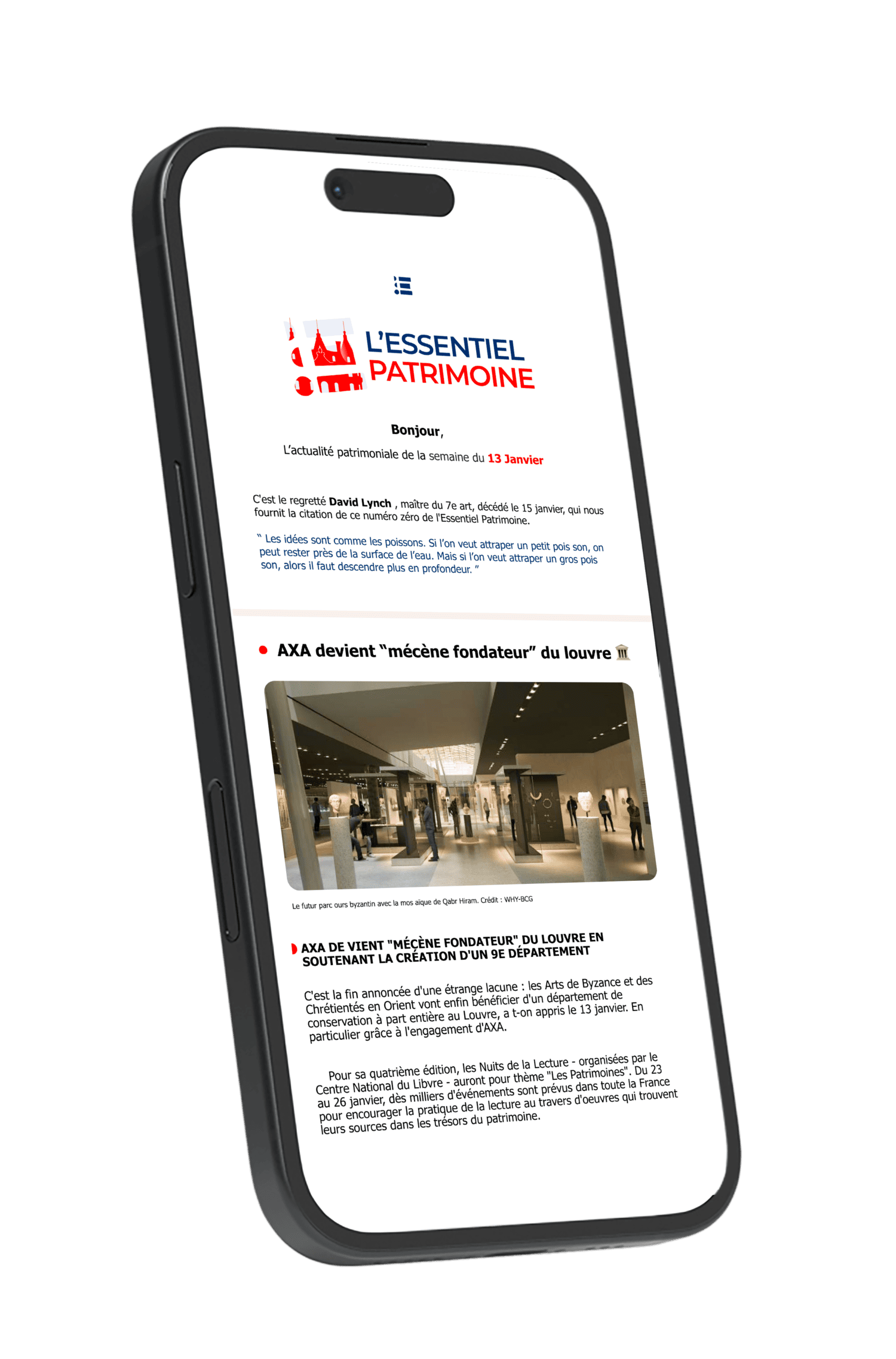 Newsletter l'Essentiel Patrimoine culturel