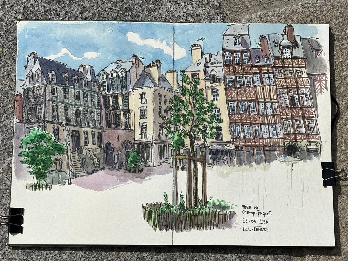 Rennes : des dessinateurs qui « croquent » la ville sur le vif exposent leurs œuvres dans un bar