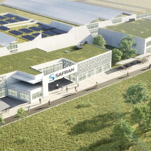 Usine Safran à Rennes : pose de la première pierre