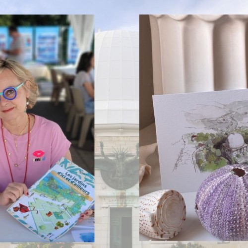 Sylvie T pose ses carnets à l’observatoire de Nice ️
